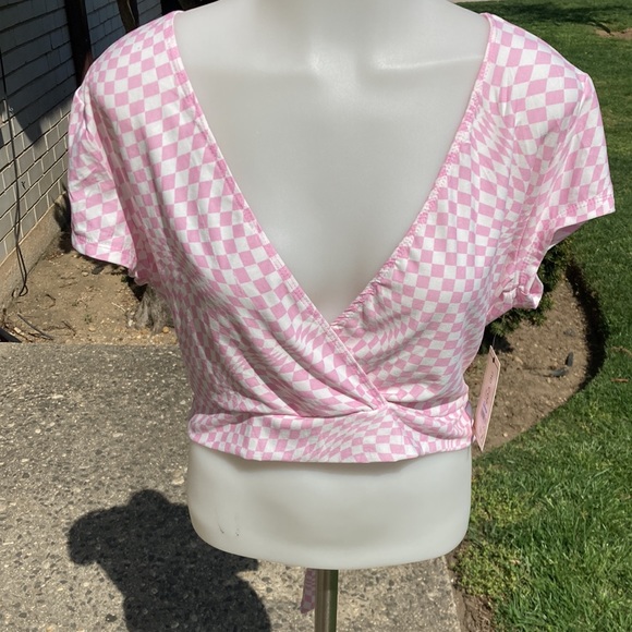 No Comment NY-LA pink & white top open back size XL new with tag - Picture 5 of 5